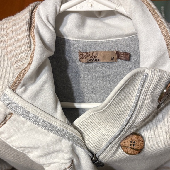 Women's Cream and Beige Hooded Jacket M - Picture 4 of 5